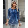 Zeagoo 3/4 Length Sleeve Women Tops Crew Neck Blouses Dressy Casual Summer T Shirts Loose Fit Business Work Clothes(Mz712-blue)