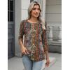 Zeagoo 3/4 Length Sleeve Women Tops Crew Neck Blouses Dressy Casual Summer T Shirts Loose Fit Business Work Clothes(Mz721)