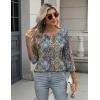 Zeagoo 3/4 Length Sleeve Women Tops Crew Neck Blouses Dressy Casual Summer T Shirts Loose Fit Business Work Clothes(Mz779)