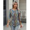 Zeagoo 3/4 Length Sleeve Women Tops Crew Neck Blouses Dressy Casual Summer T Shirts Loose Fit Business Work Clothes(Mz779)
