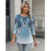 Zeagoo 3/4 Length Sleeve Women Tops Crew Neck Blouses Dressy Casual Summer T Shirts Loose Fit Business Work Clothes(Mz837-blue Green)