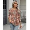 Zeagoo 3/4 Length Sleeve Women Tops Crew Neck Blouses Dressy Casual Summer T Shirts Loose Fit Business Work Clothes(Mz896)