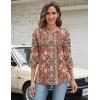Zeagoo 3/4 Length Sleeve Women Tops Crew Neck Blouses Dressy Casual Summer T Shirts Loose Fit Business Work Clothes(Mz896)