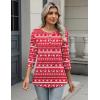 Zeagoo 3/4 Length Sleeve Women Tops Crew Neck Blouses Dressy Casual Summer T Shirts Loose Fit Business Work Clothes(Sd142-red)