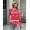 Zeagoo 3/4 Length Sleeve Women Tops Crew Neck Blouses Dressy Casual Summer T Shirts Loose Fit Business Work Clothes(Sd142-red)