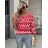 Zeagoo 3/4 Length Sleeve Women Tops Crew Neck Blouses Dressy Casual Summer T Shirts Loose Fit Business Work Clothes(Sd142-red)