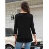 Zeagoo 3/4 Length Sleeve Women Tops Crew Neck Blouses Dressy Casual Summer T Shirts Loose Fit Business Work Clothes(Sd487-black)