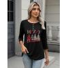 Zeagoo 3/4 Length Sleeve Women Tops Crew Neck Blouses Dressy Casual Summer T Shirts Loose Fit Business Work Clothes(Sd487-black)