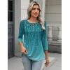 Zeagoo 3/4 Length Sleeve Women Tops Crew Neck Blouses Dressy Casual Summer T Shirts Loose Fit Business Work Clothes(Xh363-green)