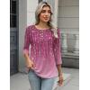 Zeagoo 3/4 Length Sleeve Women Tops Crew Neck Blouses Dressy Casual Summer T Shirts Loose Fit Business Work Clothes(Xh370-purple)