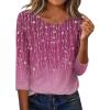 Zeagoo 3/4 Length Sleeve Women Tops Crew Neck Blouses Dressy Casual Summer T Shirts Loose Fit Business Work Clothes(Xh370-purple)
