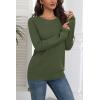 Zeagoo Fall Sweaters for Women 2025 Casual Crewneck Knit Long Sleeve Loose Pullover Sweater Outfits Tops(Army Green)