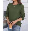 Zeagoo Fall Sweaters for Women 2025 Casual Crewneck Knit Long Sleeve Loose Pullover Sweater Outfits Tops(Army Green)