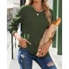 Zeagoo Fall Sweaters for Women 2025 Casual Crewneck Knit Long Sleeve Loose Pullover Sweater Outfits Tops(Army Green)