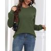 Zeagoo Fall Sweaters for Women 2025 Casual Crewneck Knit Long Sleeve Loose Pullover Sweater Outfits Tops(Army Green)