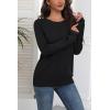Zeagoo Fall Sweaters for Women 2025 Casual Crewneck Knit Long Sleeve Loose Pullover Sweater Outfits Tops(Black)