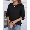 Zeagoo Fall Sweaters for Women 2025 Casual Crewneck Knit Long Sleeve Loose Pullover Sweater Outfits Tops(Black)