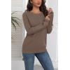Zeagoo Fall Sweaters for Women 2025 Casual Crewneck Knit Long Sleeve Loose Pullover Sweater Outfits Tops(Brown)