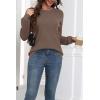 Zeagoo Fall Sweaters for Women 2025 Casual Crewneck Knit Long Sleeve Loose Pullover Sweater Outfits Tops(Brown)