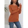 Zeagoo Fall Sweaters for Women 2025 Casual Crewneck Knit Long Sleeve Loose Pullover Sweater Outfits Tops(Caramel)