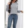 Zeagoo Fall Sweaters for Women 2025 Casual Crewneck Knit Long Sleeve Loose Pullover Sweater Outfits Tops(Gray)