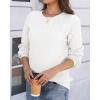 Zeagoo Fall Sweaters for Women 2025 Casual Crewneck Knit Long Sleeve Loose Pullover Sweater Outfits Tops(White)