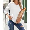 Zeagoo Fall Sweaters for Women 2025 Casual Crewneck Knit Long Sleeve Loose Pullover Sweater Outfits Tops(White)