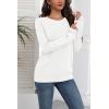Zeagoo Fall Sweaters for Women 2025 Casual Crewneck Knit Long Sleeve Loose Pullover Sweater Outfits Tops(White)