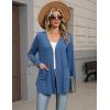 Zeagoo Lightweight Cardigan for Women 2026 Long Sleeve Open Front Casual Cardigans with Pockets(Blue)