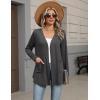 Zeagoo Lightweight Cardigan for Women 2026 Long Sleeve Open Front Casual Cardigans with Pockets(Grey)
