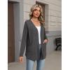 Zeagoo Lightweight Cardigan for Women 2026 Long Sleeve Open Front Casual Cardigans with Pockets(Grey)
