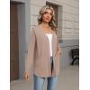 Zeagoo Lightweight Cardigan for Women 2026 Long Sleeve Open Front Casual Cardigans with Pockets(Khaki)