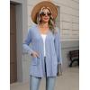 Zeagoo Lightweight Cardigan for Women 2026 Long Sleeve Open Front Casual Cardigans with Pockets(Light Blue)