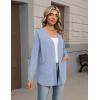 Zeagoo Lightweight Cardigan for Women 2026 Long Sleeve Open Front Casual Cardigans with Pockets(Light Blue)