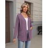 Zeagoo Lightweight Cardigan for Women 2026 Long Sleeve Open Front Casual Cardigans with Pockets(Purple)