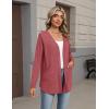Zeagoo Lightweight Cardigan for Women 2026 Long Sleeve Open Front Casual Cardigans with Pockets(Red)