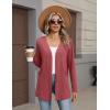 Zeagoo Lightweight Cardigan for Women 2026 Long Sleeve Open Front Casual Cardigans with Pockets(Red)