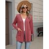 Zeagoo Lightweight Cardigan for Women 2026 Long Sleeve Open Front Casual Cardigans with Pockets(Red)