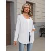 Zeagoo Lightweight Cardigan for Women 2026 Long Sleeve Open Front Casual Cardigans with Pockets(White)