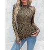 Zeagoo Long Sleeve Shirts for Women Floral Mesh Sheer Top Mock Neck Double Lined Fitted Going Out Blouses(An127)