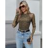 Zeagoo Long Sleeve Shirts for Women Floral Mesh Sheer Top Mock Neck Double Lined Fitted Going Out Blouses(An127)