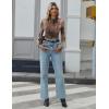 Zeagoo Long Sleeve Shirts for Women Floral Mesh Sheer Top Mock Neck Double Lined Fitted Going Out Blouses(Cx291)