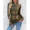 Zeagoo Long Sleeve Shirts for Women Floral Mesh Sheer Top Mock Neck Double Lined Fitted Going Out Blouses(Cx295)