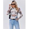 Zeagoo Long Sleeve Shirts for Women Floral Mesh Sheer Top Mock Neck Double Lined Fitted Going Out Blouses(Dw137)