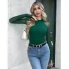 Zeagoo Long Sleeve Shirts for Women Floral Mesh Sheer Top Mock Neck Double Lined Fitted Going Out Blouses(Green)