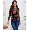 Zeagoo Long Sleeve Shirts for Women Sheer Mesh Sexy Blouses Fall Fashion Crewneck Going Out Tops(Floral Print-bf300)