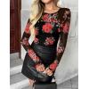 Zeagoo Long Sleeve Shirts for Women Sheer Mesh Sexy Blouses Fall Fashion Crewneck Going Out Tops(Floral Print-bf300)