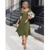 Zeagoo Midi Dresses Women 2026 Spring Dress 3/4 Sleeve Casual Dresses with Pockets A Line Summer Beach Sundress(Army Green)