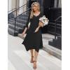 Zeagoo Midi Dresses Women 2026 Spring Dress 3/4 Sleeve Casual Dresses with Pockets A Line Summer Beach Sundress(Black)