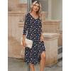 Zeagoo Midi Dresses Women 2026 Spring Dress 3/4 Sleeve Casual Dresses with Pockets A Line Summer Beach Sundress(Blue Floral)